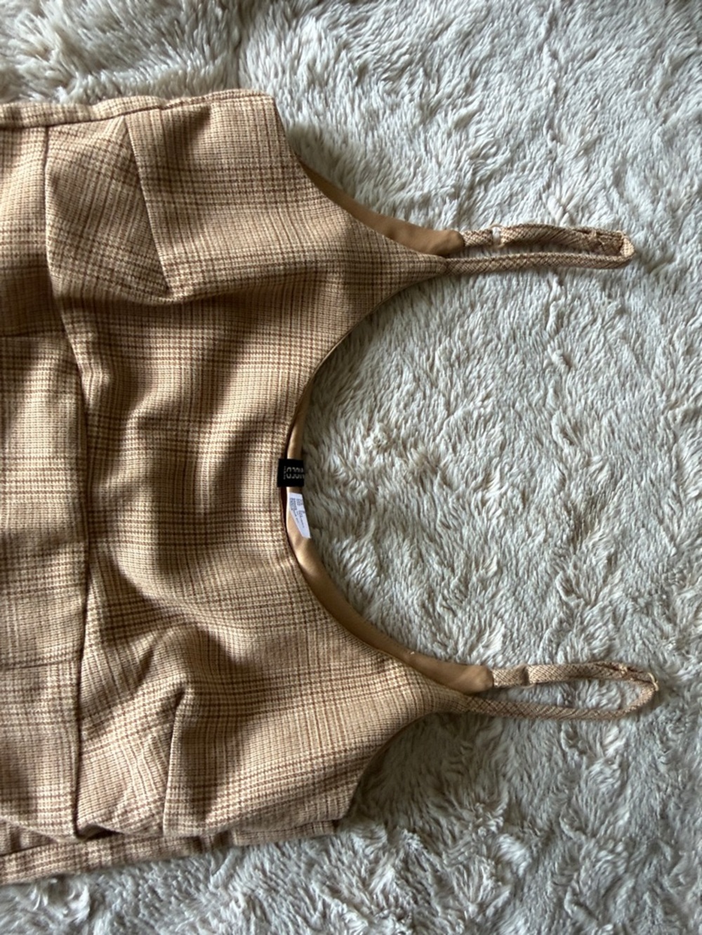 Women’s Tan Plaid Cami Top - Picture 5 of 6